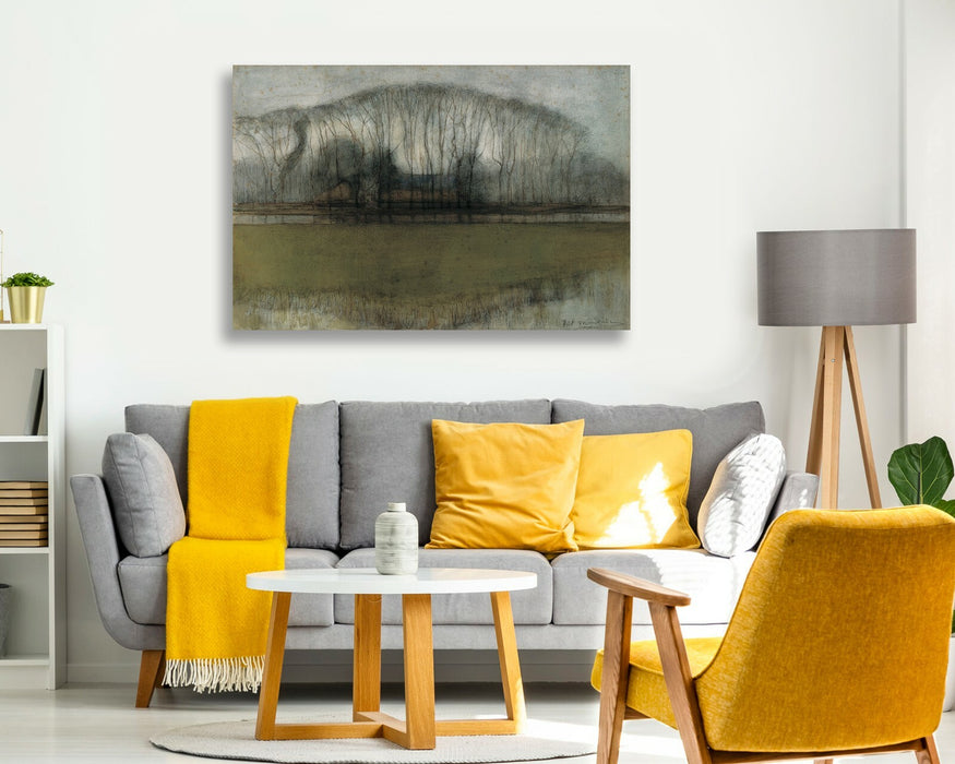 CANVAS WALL ART ARTWORK FRAMED PAINTING PRINT Piet Mondrian Line of Trees Marshy