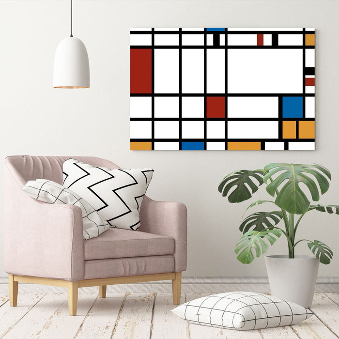 Canvas Wall Art – Framed Canvas Print Piet Mondrian Style Abstract Painting