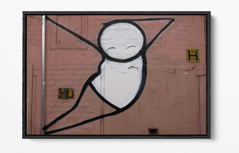 Canvas Art Print - Stick Man Graffiti Wall Art | Float Effect Canvas Decor