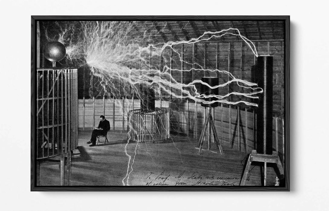 Canvas Wall Art - Nikola Tesla Faraday Cage Float Effect | Handmade Premium Print