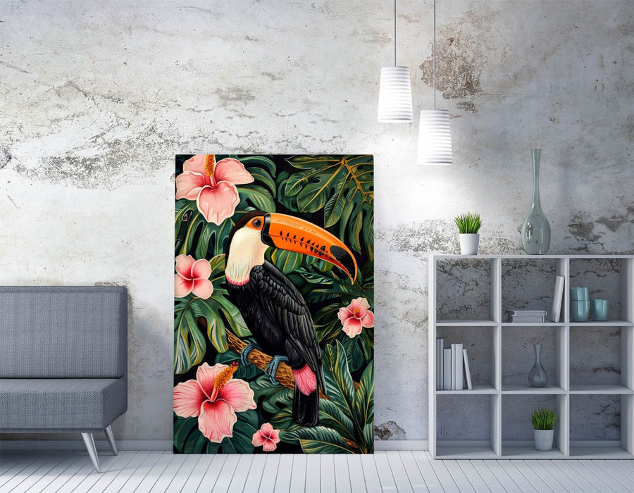 Toucan Bird Canvas Art - Tropical Bird Print on Archival Grade Canvas Wall Art