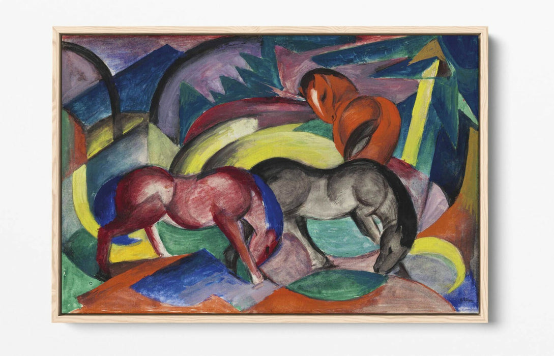 Canvas Wall Art - Franz Marc Three Horses Float Effect Print | Handmade, Ready to Hang