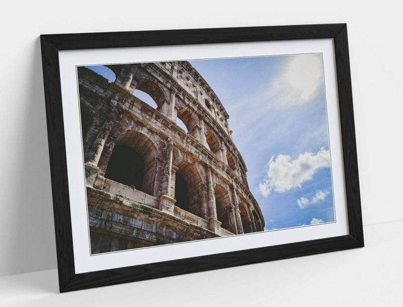 Framed Art Print - Classic Beige Wall Art Poster in Wood Grain Frame