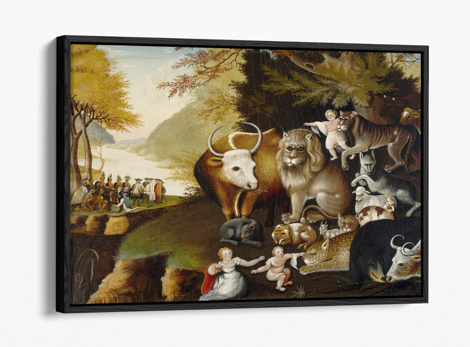 Canvas Wall Art - Edward Hicks Peaceable Kingdom Float Effect Print on MDF Frame