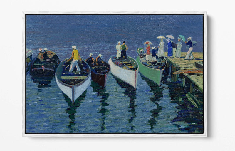 Canvas Wall Art Print - George Luks Holiday On The Hudson | Float Effect, Ready To Hang