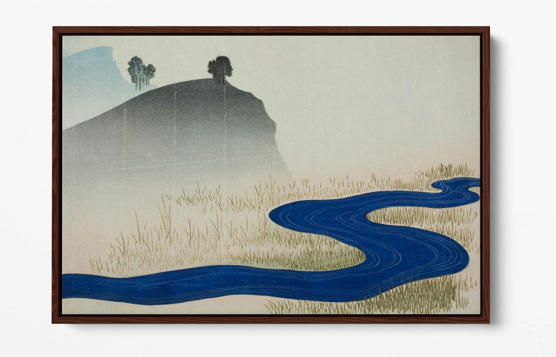 TOTOYA HOKKEI, MOUNTAIN LANDSCAPE WITH STREAM-FLOAT EFFECT CANVAS WALL ART PRINT