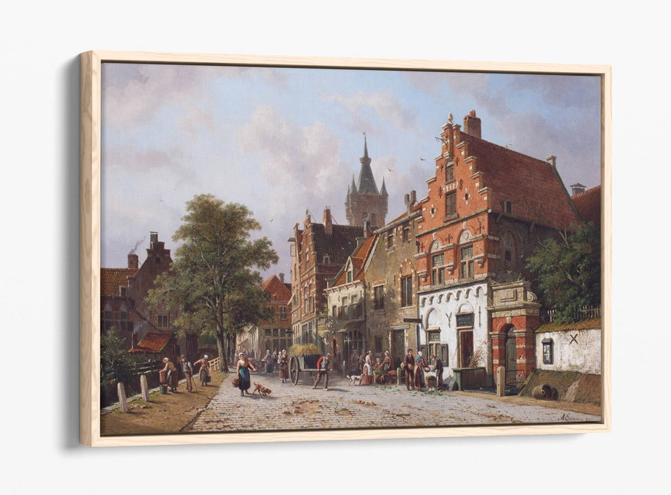 ADRIANUS EVERSEN, A VIEW IN DELFT -FLOAT EFFECT CANVAS WALL ART PIC PRINT