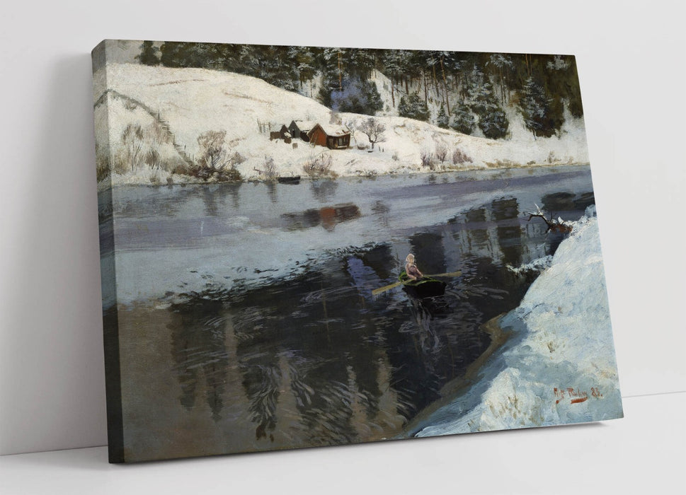 Canvas Wall Art - Frits Thaulow Winter River Simoa Landscape Print | Premium Handmade