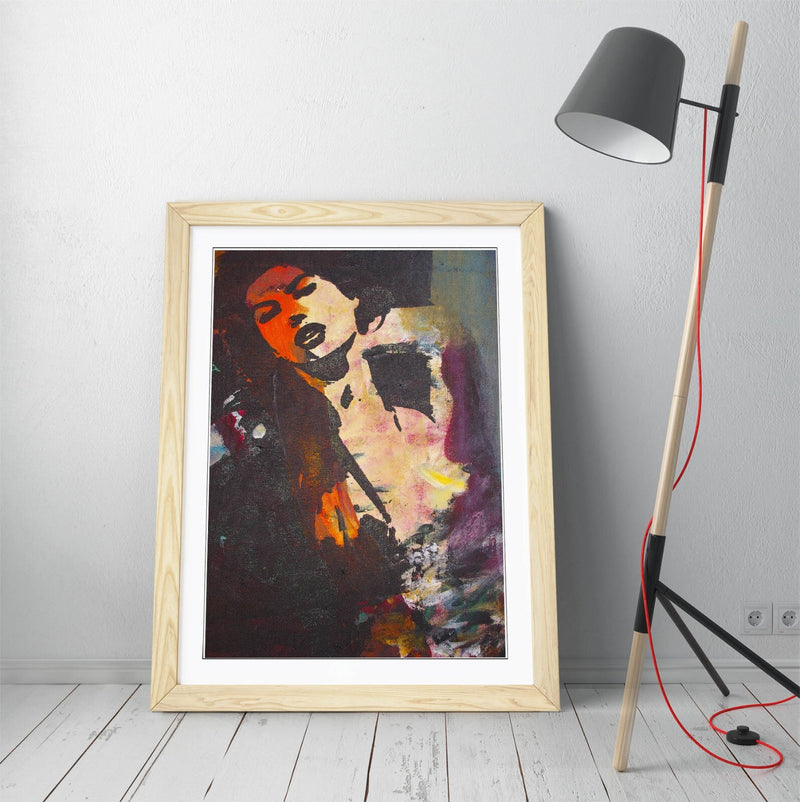 Abstract Graffiti Wall Art – Multicolour Woman Print | Framed Matte Poster