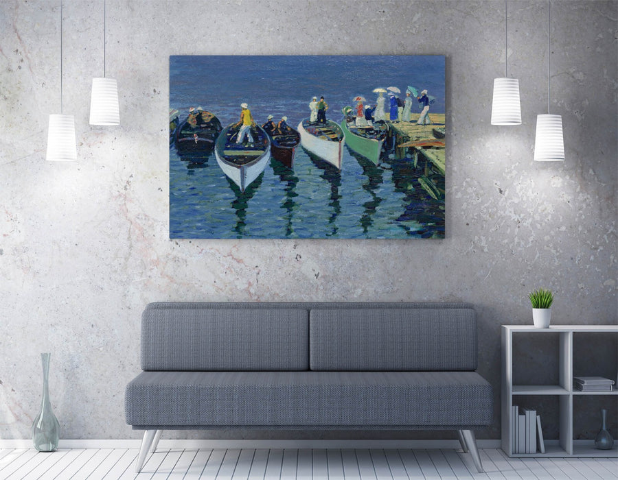 GEORGE LUKS, HOLIDAY ON THE HUDSON -CANVAS WALL ARTWORK PICTURE PRINT