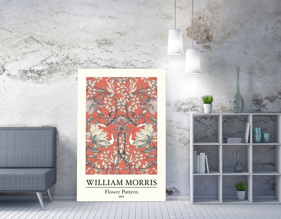 WILLIAM MORRIS 'FLOWER PATTERN' FLORAL HOME DECOR CANVAS WALL ART PICTURE PRINT