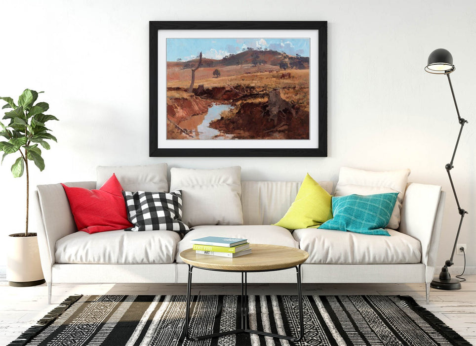 Framed Wall Art Featuring Arthur Streeton Print - The Creek Painting, Ready to Hang