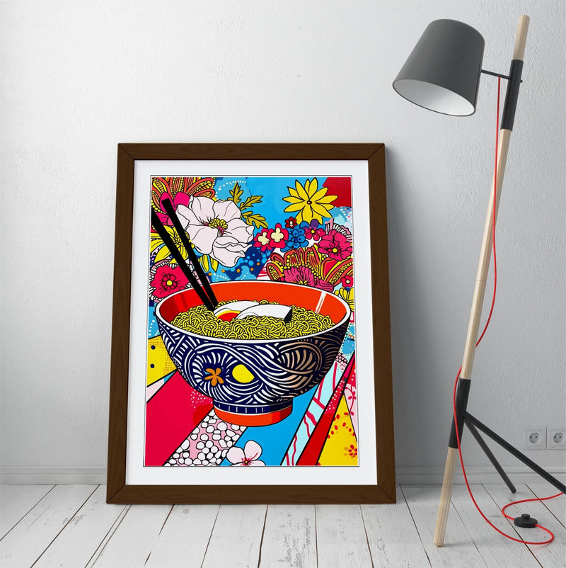 Ramen Wall Art - Framed Poster Print | Multi Color Kitchen & Bedroom Decor