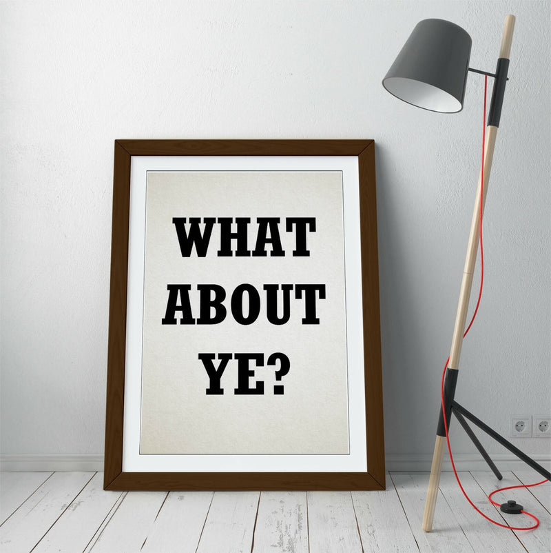 Framed Wall Art - Irish Derry Slang Quote Poster With Woodgrain Frame