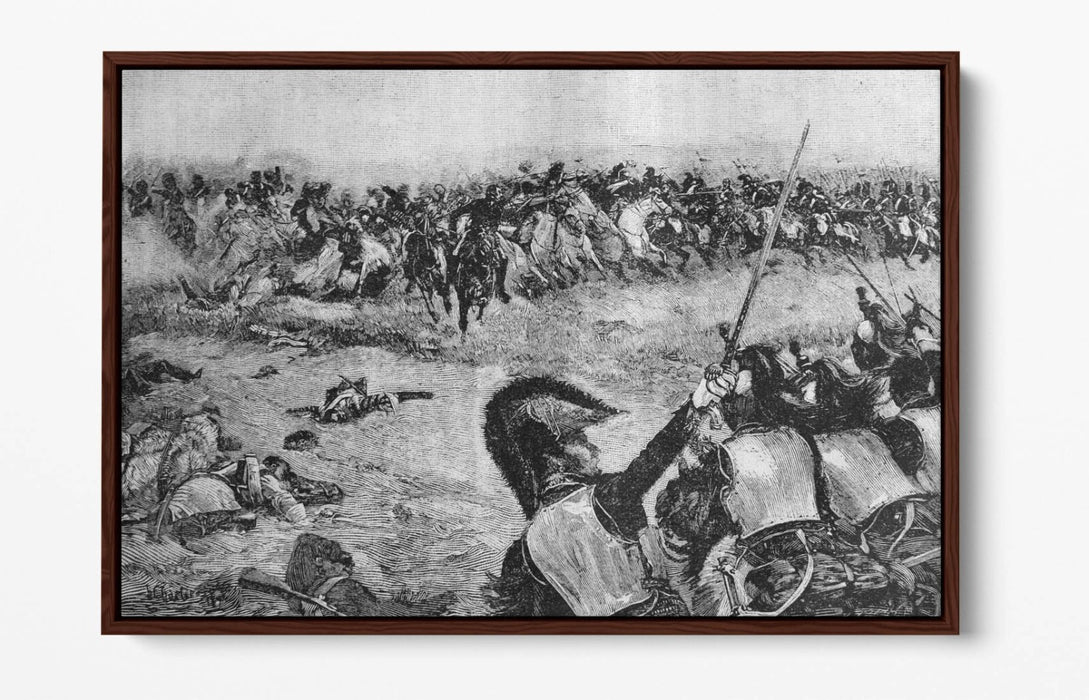 Canvas Wall Art - Battle Of Waterloo Print | UK Handmade Float Effect Frame