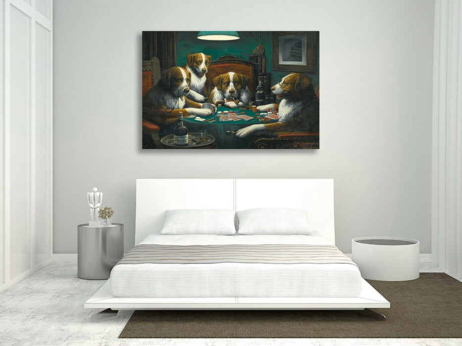 Dogs Playing Cards Poker Game CANVAS WALL ART PRINT PAINTING HOME PUB Coolidge