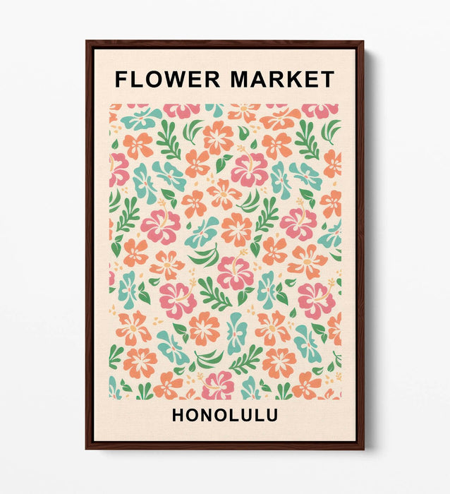 Floral Canvas Art Print - Contemporary Wall Decor With Float Effect Frame