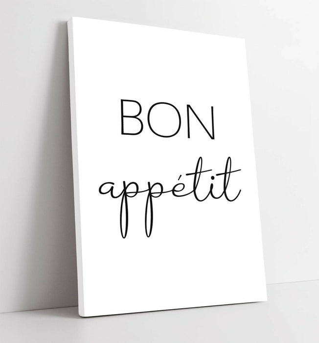 "BON APPETIT" KITCHEN FOOD QUOTE SLOGAN HOME -CANVAS WALL ART PICTURE PRINT
