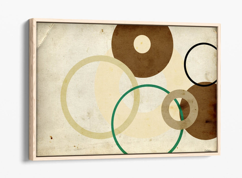 Canvas Wall Art - Brown Abstract Shapes | Float Effect Premium Frame, Ready to Hang