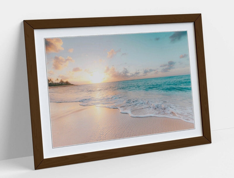 Framed Poster Art - Peaceful Beach Print | Handmade Wall Art Prints UK Made