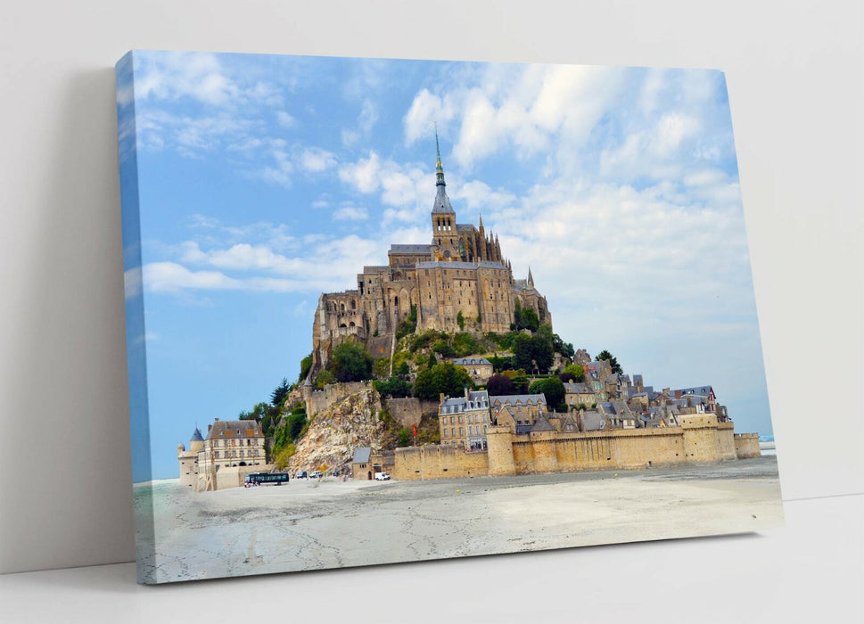 Canvas Wall Art - Mont Saint Michel France Print | 30mm Deep Frame, Handmade Artwork