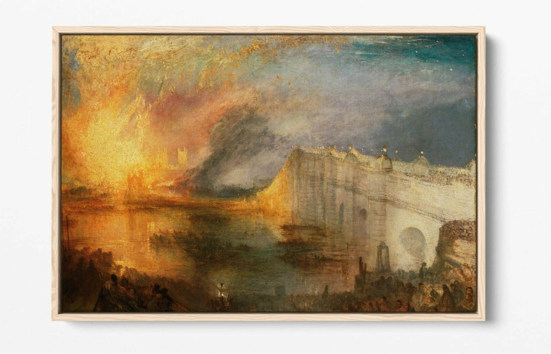 Canvas Wall Art – M W Turner Burning House of Commons Printed Canvas Art with Floating Frame