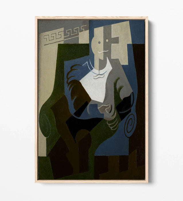 JUAN GRIS, SEATED HARLEQUIN -FLOAT EFFECT CANVAS WALL ART PRINT