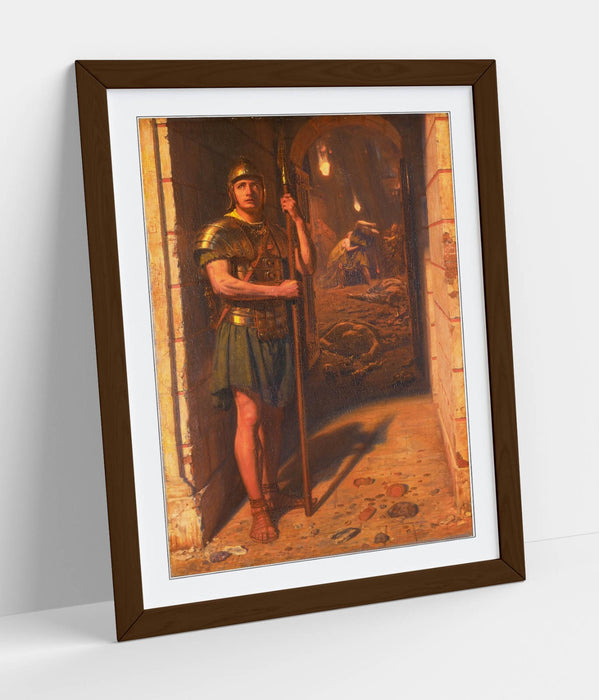 Framed Wall Art Poster - Edward John Poynter Print With Wood Grain Frame