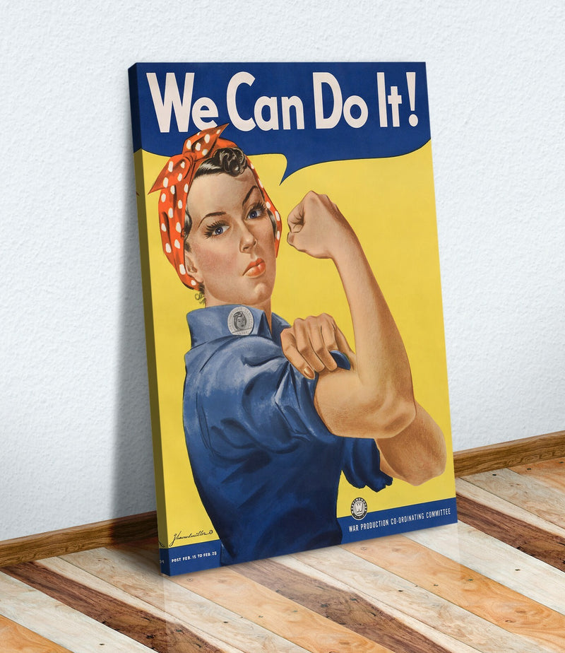 Canvas Wall Art Vintage Rosie The Riveter Print - Premium Handmade Artwork