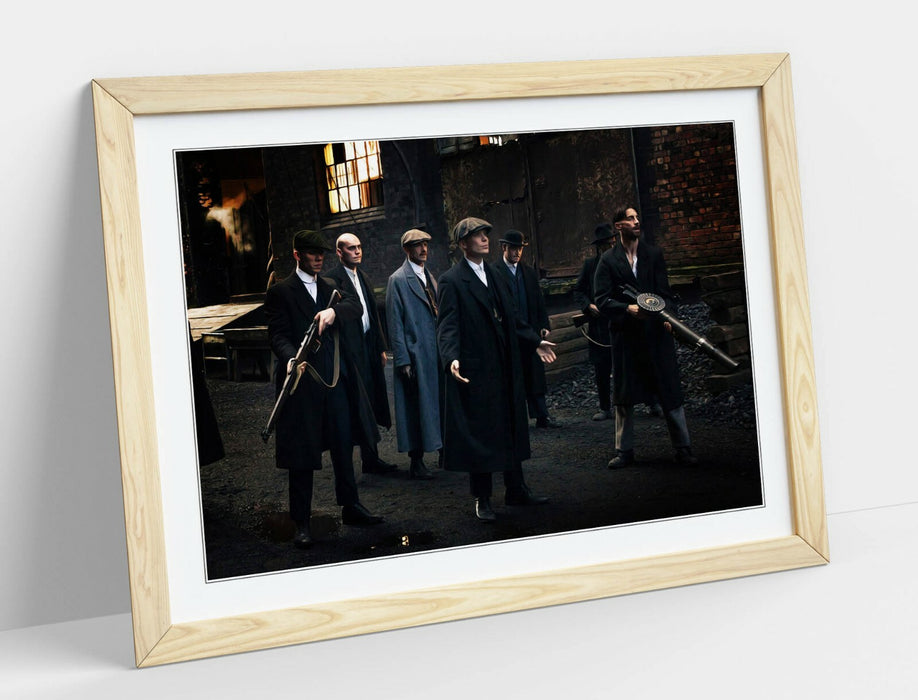 PEAKY BLINDERS STAND OFF -ART FRAMED POSTER PICTURE PRINT ARTWORK- BROWN GREY