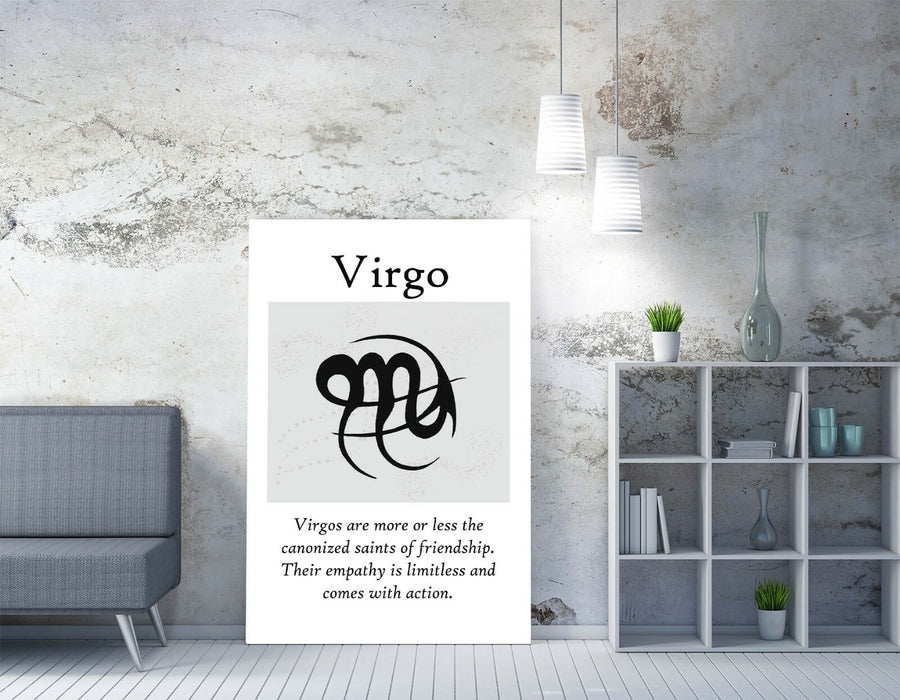 VIRGO STAR SIGN ZODIAC ASTROLOGY QUOTE SLOGAN -CANVAS WALL ART PICTURE PRINT