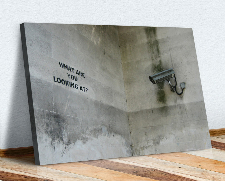 BANKSY CANVAS STREET WALL ART PRINT ARTWORK - What are you looking at