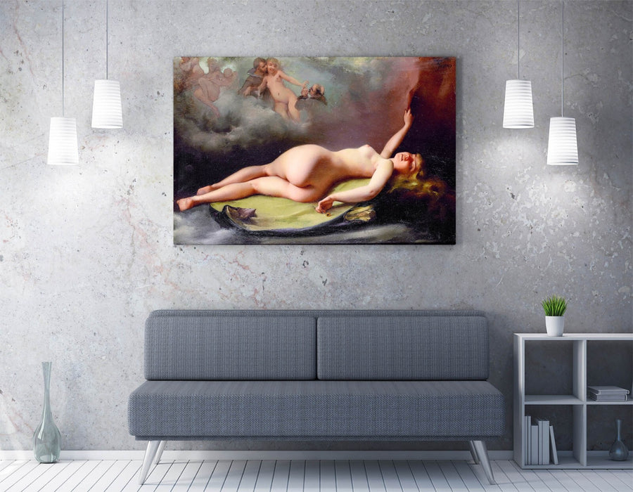 Canvas Wall Art Featuring Luis Ricardo Falero Reclining Nude Painting - Premium Print