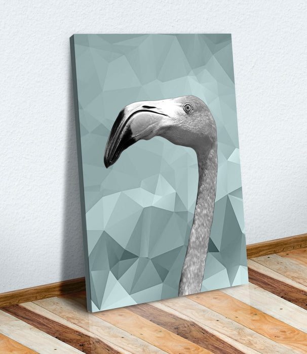 DUCK EGG BLUE ANIMAL GEO COLLECTION HIGHLAND COW GIRAFFE CANVAS WALL ART PRINT