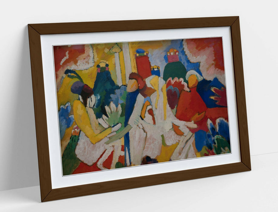 WASSILY KANDINSKY, ORIENTAL -FRAMED WALL ART PICTURE PRINT ARTWORK- RED YELLOW