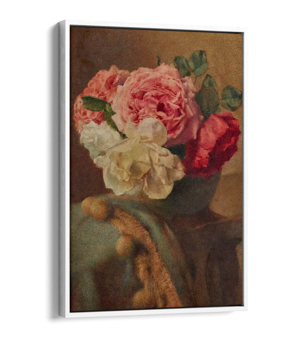 Float Effect Canvas Art - William John Wainwright Roses Floral Print on Premium Frame