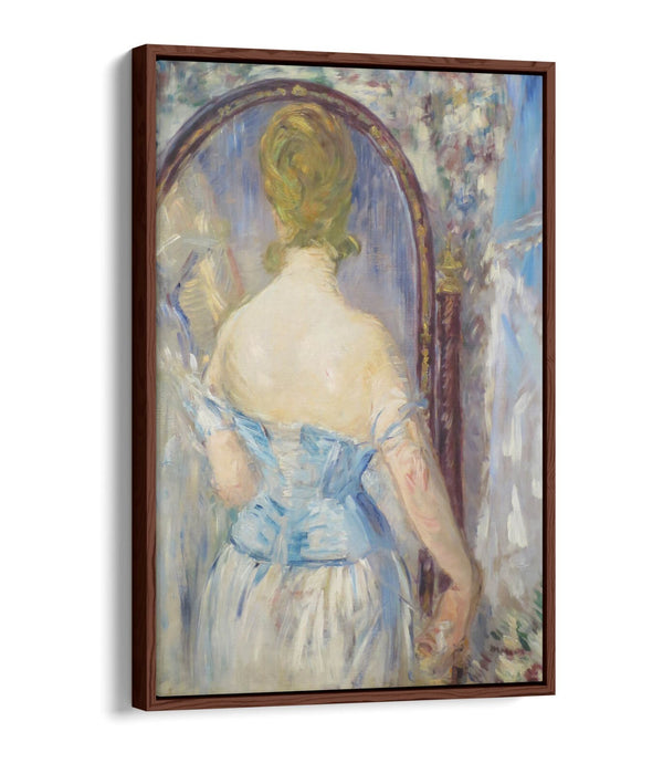 EDOUARD MANET, WOMAN BEFORE A MIRROR -FLOAT EFFECT CANVAS WALL ART PIC PRINT