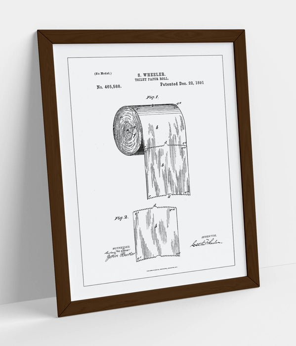 TOILET PAPER PATENT MINIMALIST LINE ART -ART FRAMED POSTER PICTURE PRINT ARTWORK