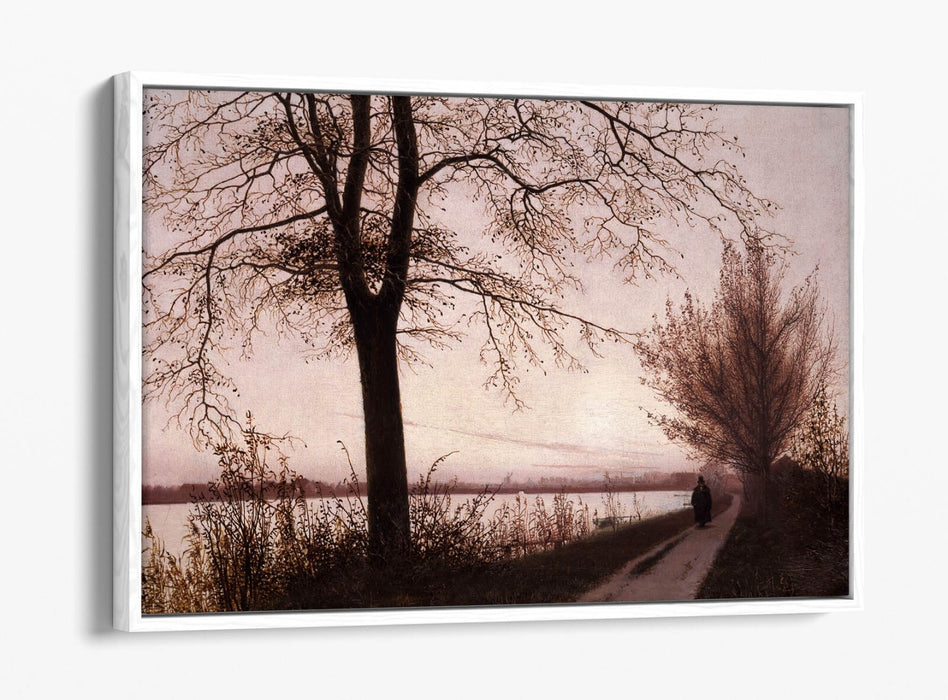 CHRISTEN KOBKE, AUTUMN MORNING ON LAKE SORTEDAM -FLOAT EFFECT CANVAS ART PRINT