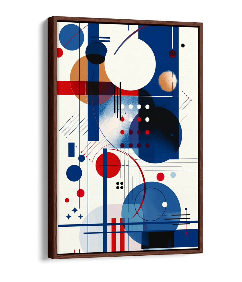 Canvas Art Print – Blue Red Abstract Wall Art With Float Effect Frame