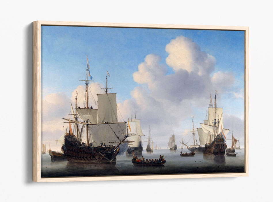 Canvas Wall Art – Willem Van De Velde Dutch Men O' War Float Effect Print