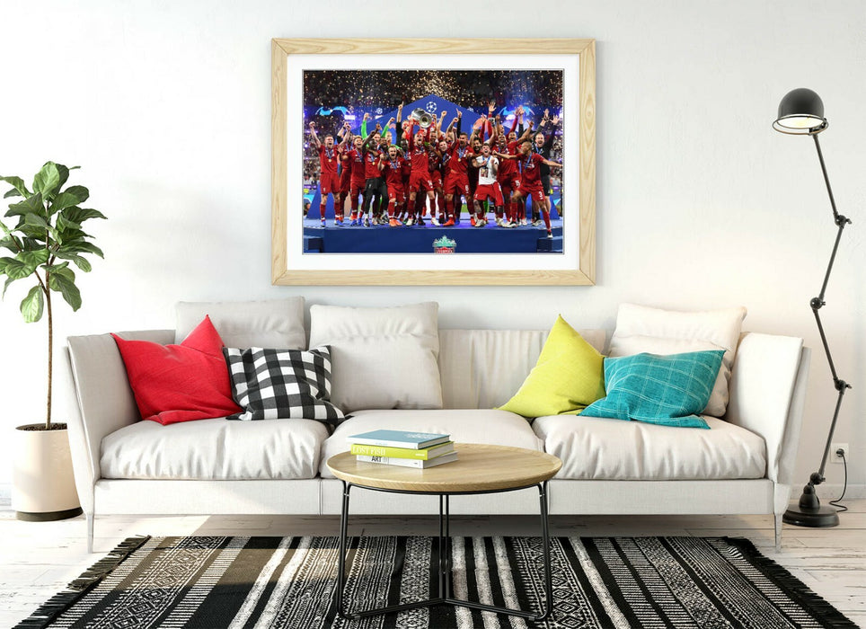 Liverpool Framed Poster – Champions League Street Art Print Blue Wall Art