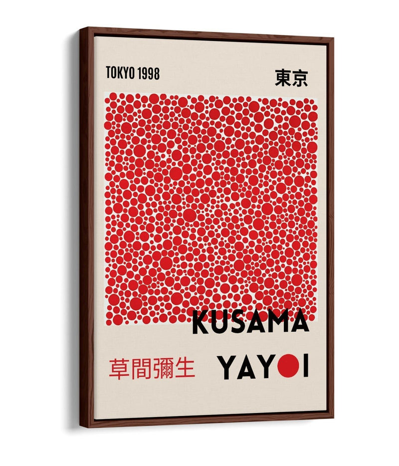 Canvas Art Print - Red Polka Dot Contemporary Wall Art With Float Effect Frame