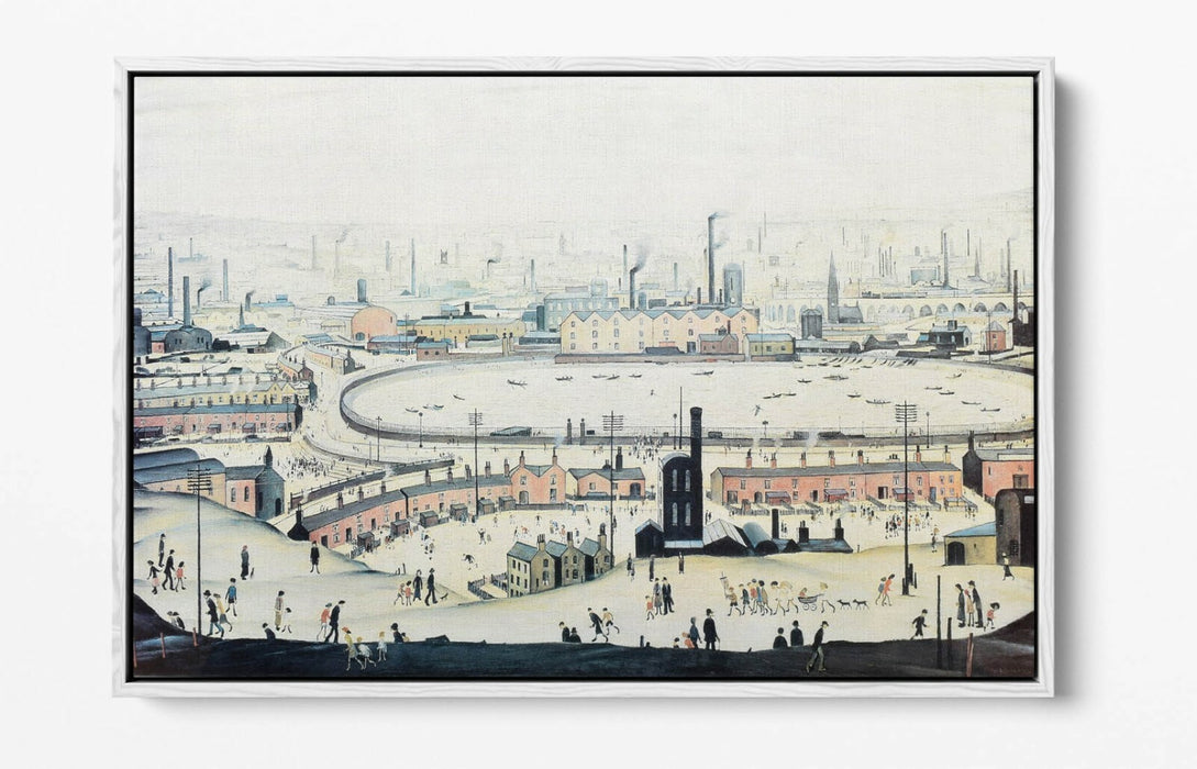 LS LOWRY THE POND -FLOAT EFFECT CANVAS WALL ART PIC PRINT- GREY