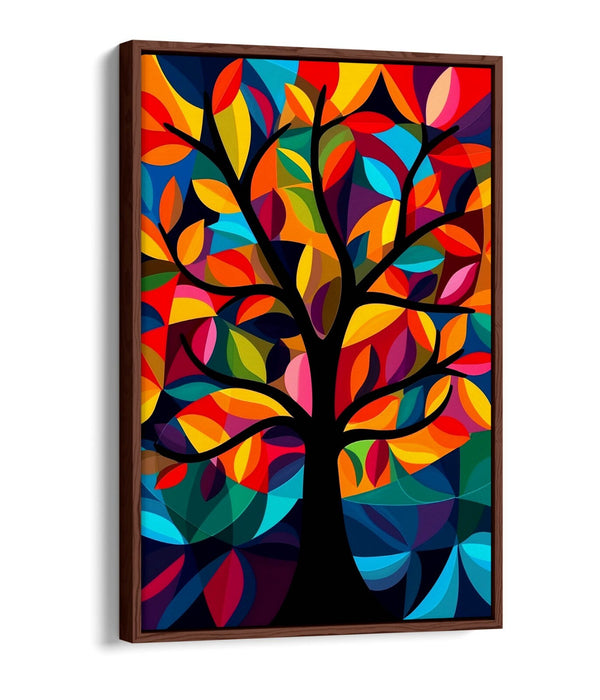 Abstract Tree Canvas Art - Multi Colour Canvas Wall Decor | Float Effect Print
