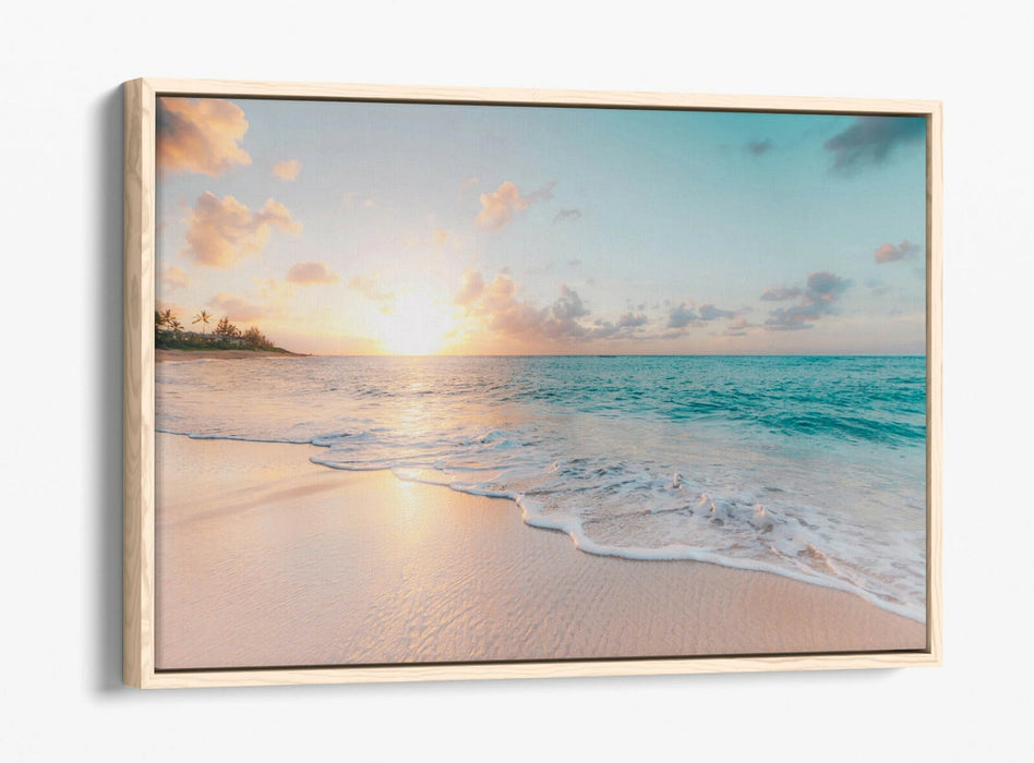 Canvas Wall Art - Hawaii Beach Peaceful Float Effect | Premium MDF Frame, Ready To Hang