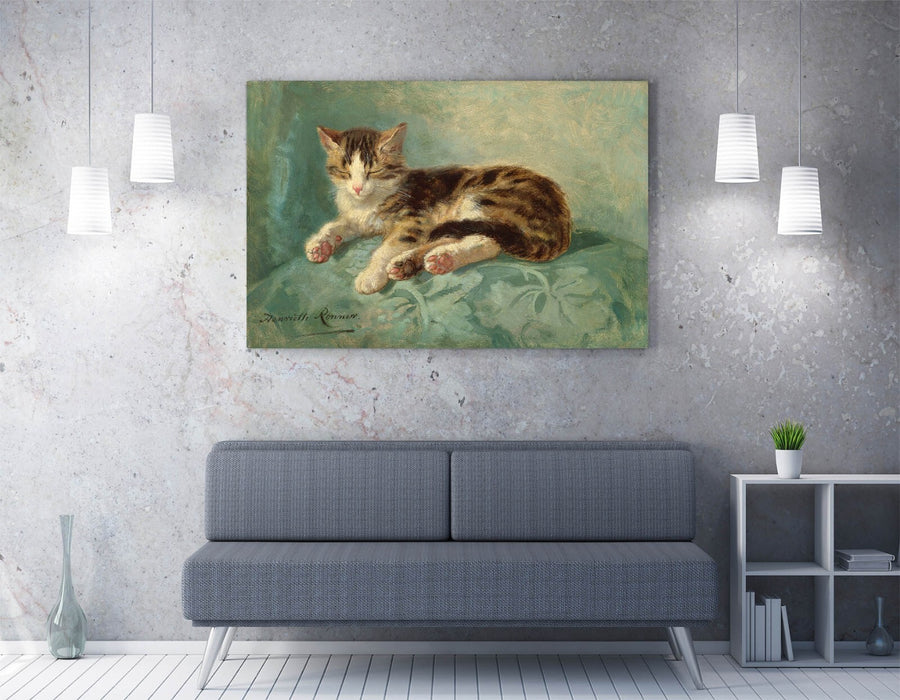 Canvas Wall Art – Henriette Ronner Knip Cat Nap Artwork | Premium Varnish Finish