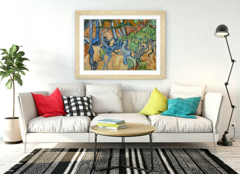 VINCENT VAN GOGH "TREE ROOTS" -FRAMED WALL ART PICTURE PRINT- FAMOUS PAINTING