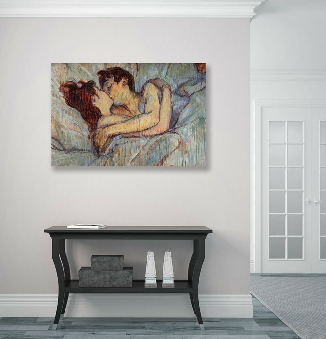 Henri Lautrec In bed the Kiss Love CANVAS WALL ART PRINT PAINTING FRAMED