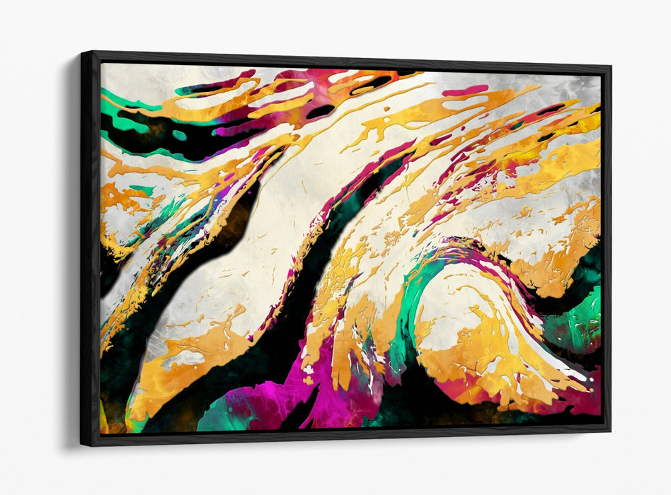 Canvas Wall Art - Multi Colour Abstract Bedroom Print | Float Effect Frame